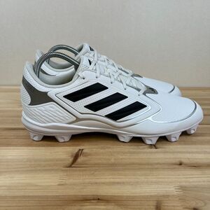 Adidas Purehustle 3 MD Softball cleats womens 12.5 Mens 11.5 Cloud White Black